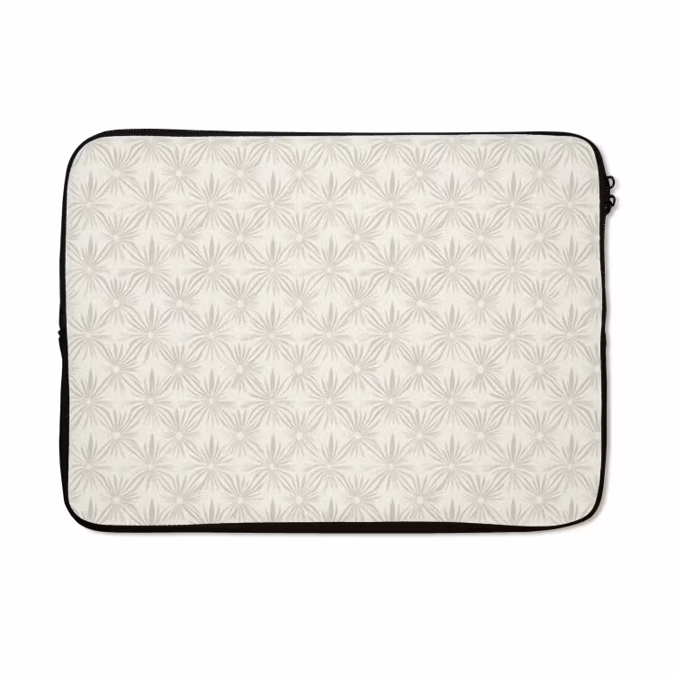 Laptophoes - Patroon - Bloemen - Beige — 5