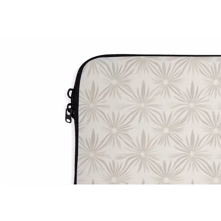 Laptophoes - Patroon - Bloemen - Beige — 6