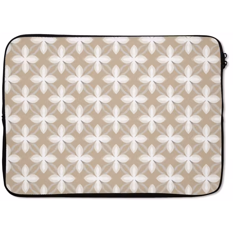 Laptophoes - Patroon - Symmetrisch - Beige — 1