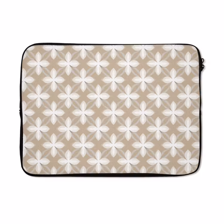 Laptophoes - Patroon - Symmetrisch - Beige — 5