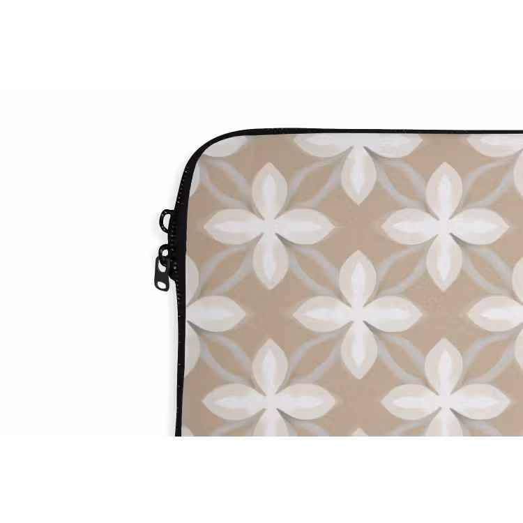 Laptophoes - Patroon - Symmetrisch - Beige — 6