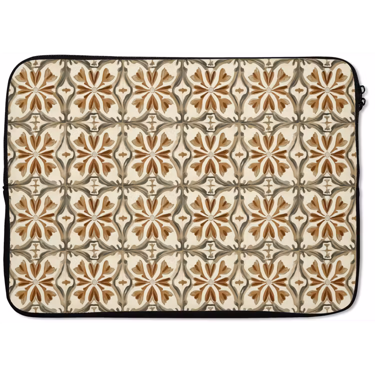 Laptophoes - Siertegel - Patroon - Bruin — 1
