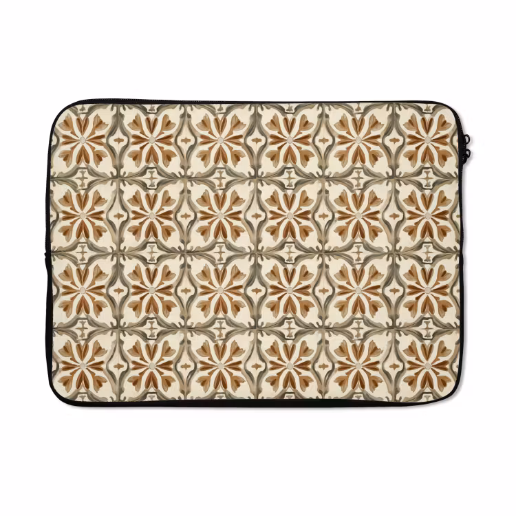Laptophoes - Siertegel - Patroon - Bruin — 5