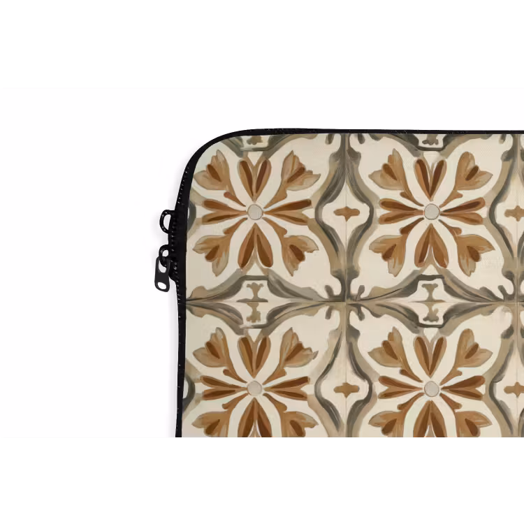 Laptophoes - Siertegel - Patroon - Bruin — 6