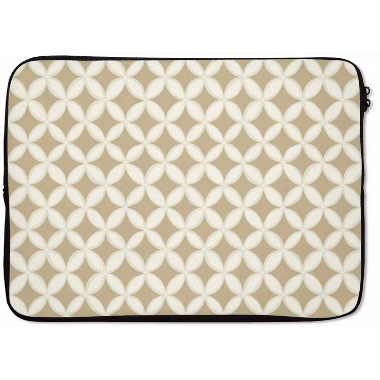 Laptophoes - Symmetrisch - Motief - Beige — 1