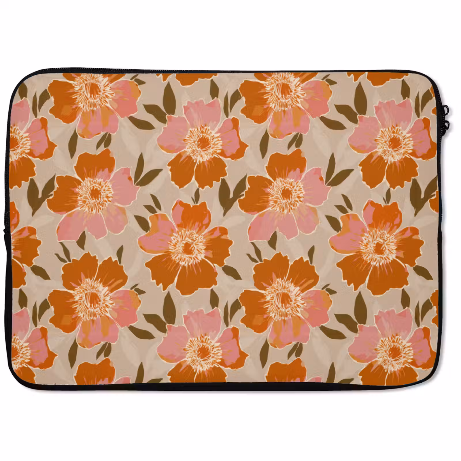 Laptophoes - Bloemen - Motief - Retro — 1