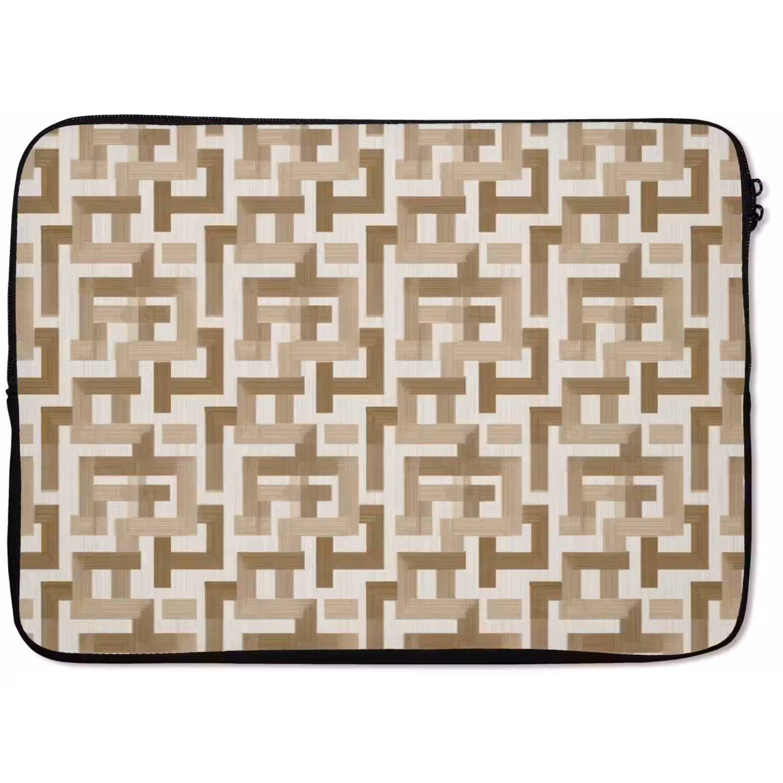 Laptophoes - Geometrisch - Retro - Bruin — 1