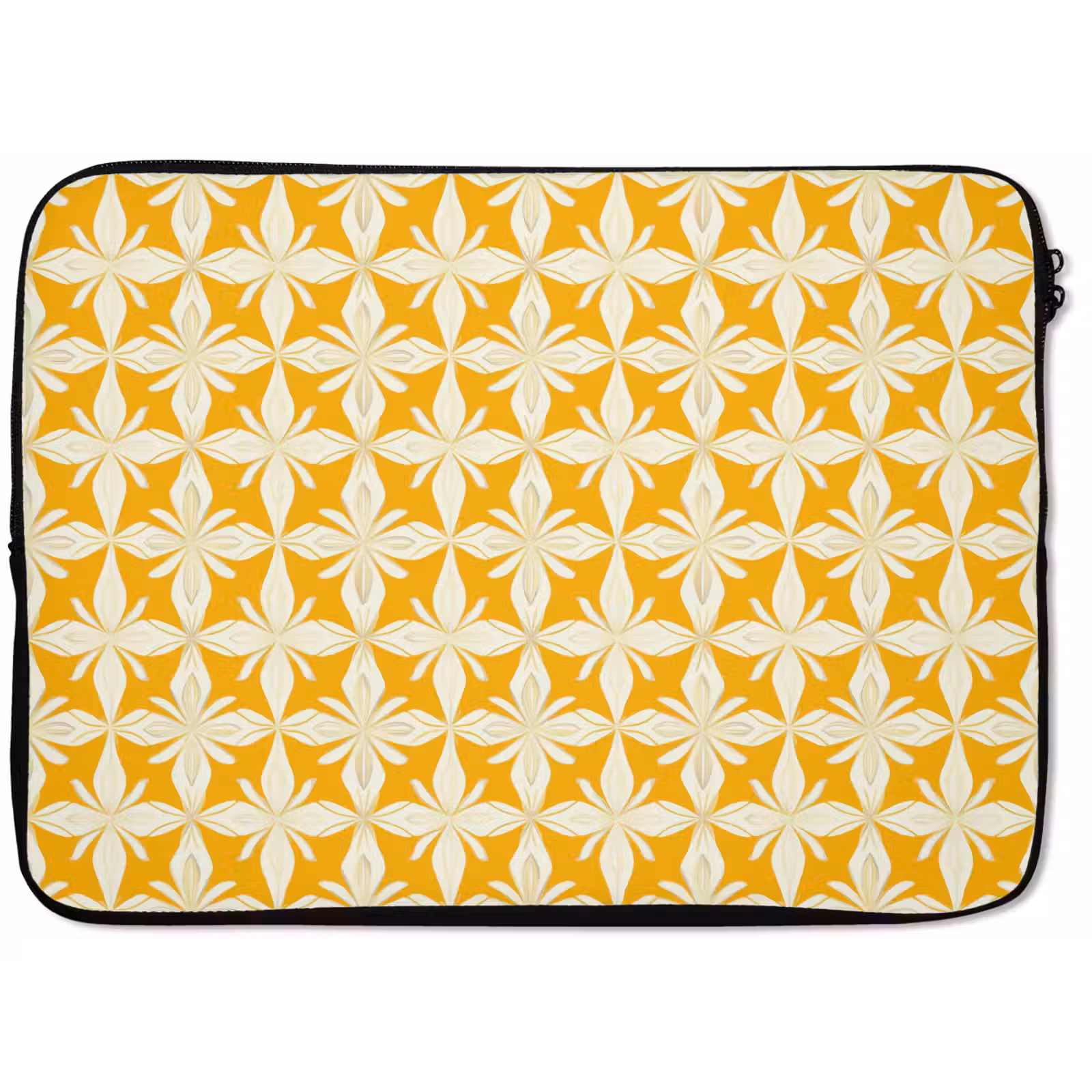 Laptophoes - Patroon - Retro - Geel — 1