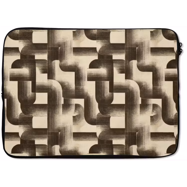 Laptophoes - Abstract - Retro - Zwart — 1