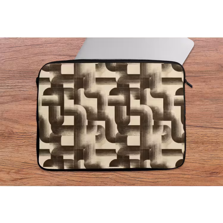 Laptophoes - Abstract - Retro - Zwart — 2