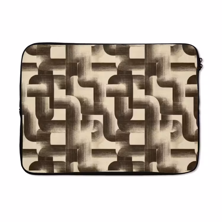 Laptophoes - Abstract - Retro - Zwart — 5