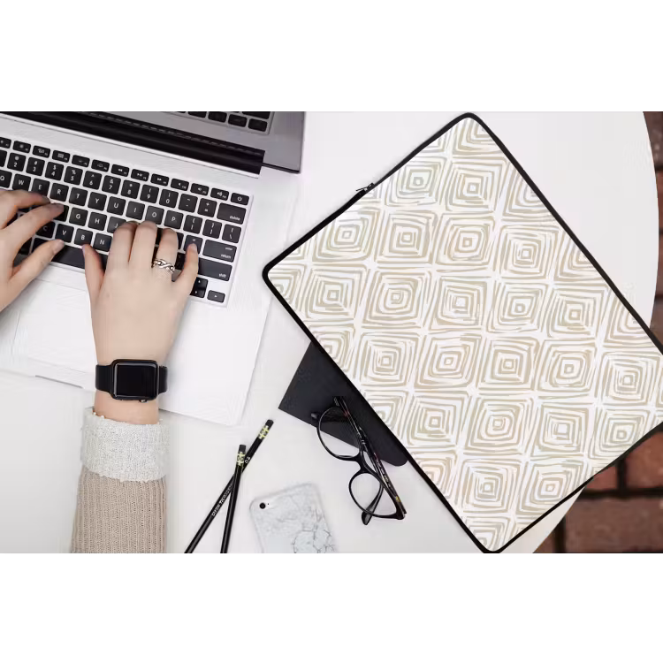 Laptophoes - Abstract - Ruit - Beige — 3