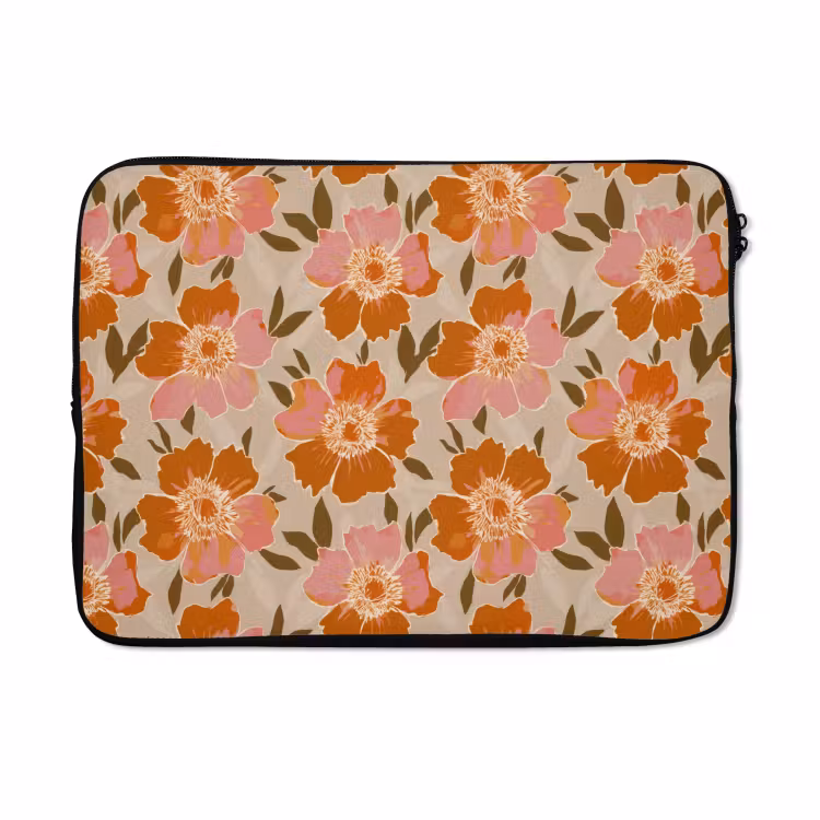 Laptophoes - Bloemen - Motief - Retro — 5