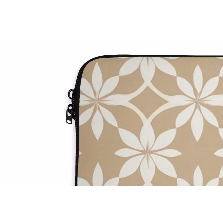 Laptophoes - Bloemen - Patroon - Beige — 6
