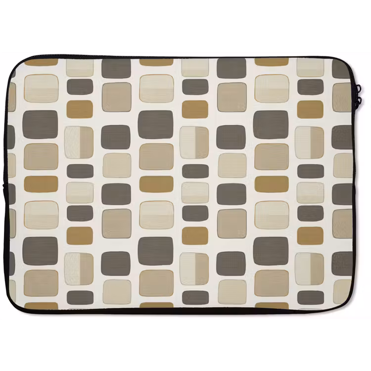 Laptophoes - Blokken - Vintage - Grijs — 1