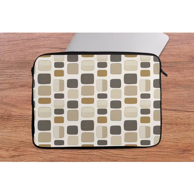 Laptophoes - Blokken - Vintage - Grijs — 2