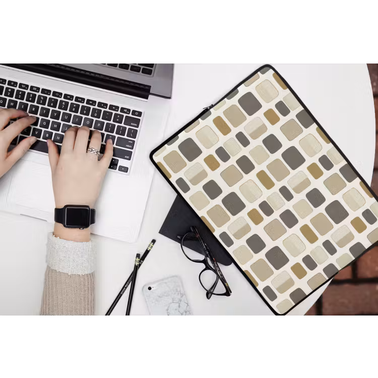 Laptophoes - Blokken - Vintage - Grijs — 3
