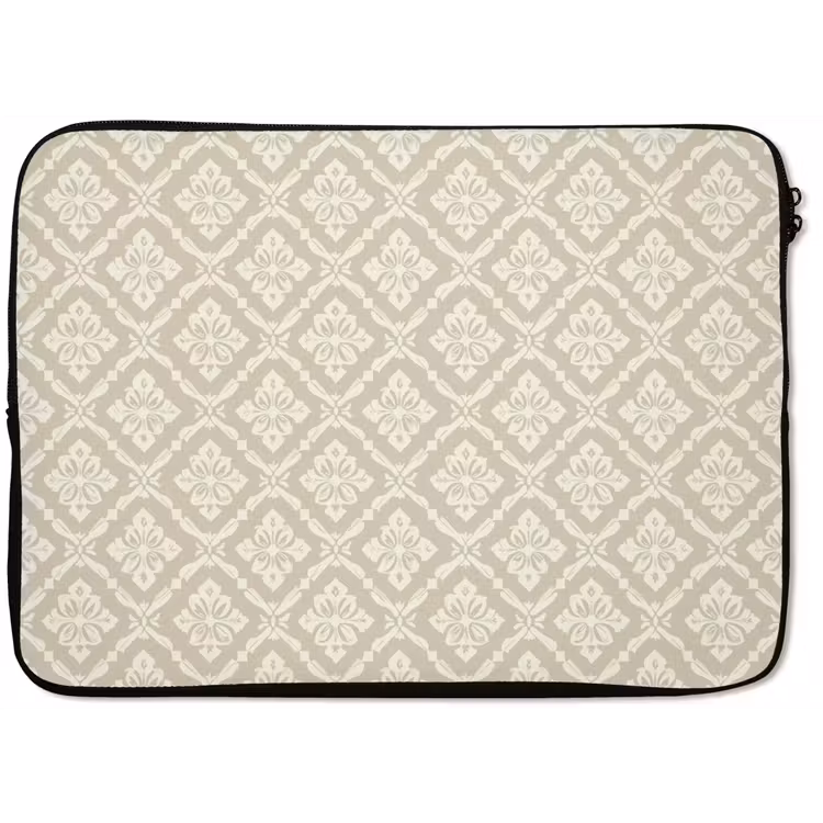 Laptophoes - Floraal - Ornament - Beige — 1
