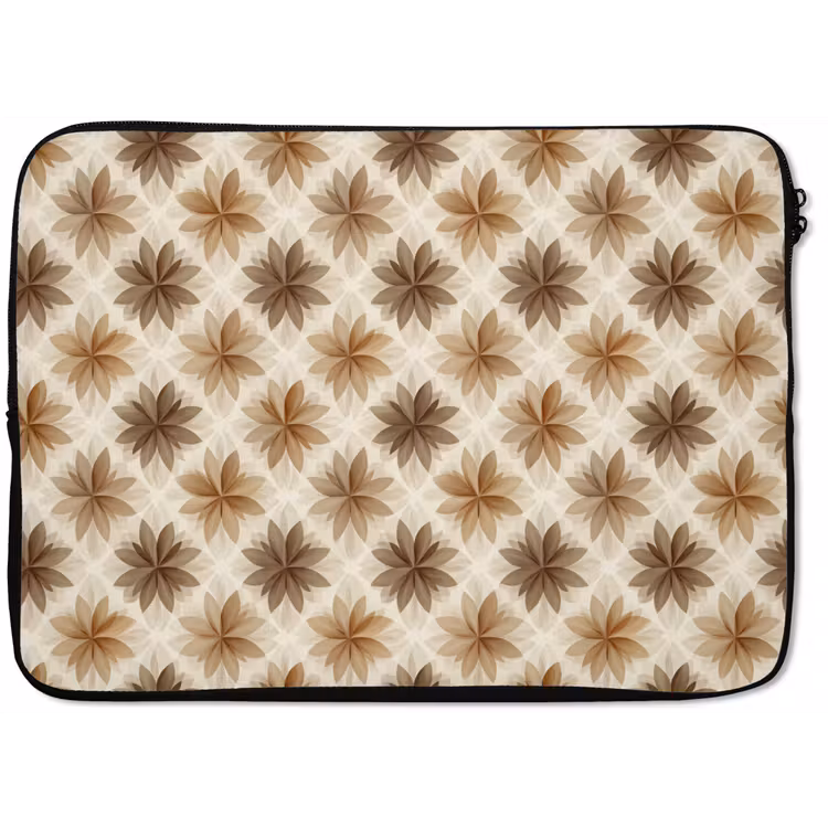Laptophoes - Geografisch - Patroon - Bruin — 1