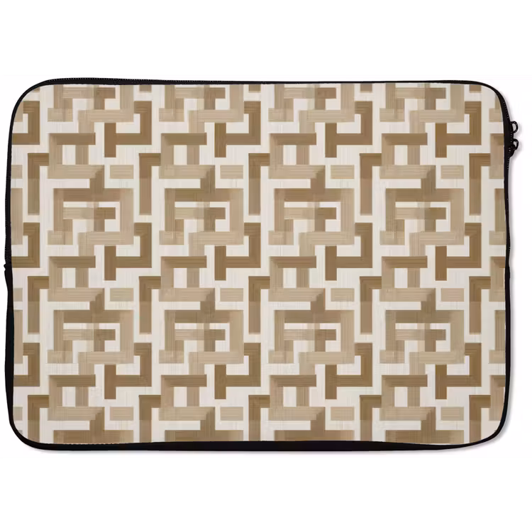 Laptophoes - Geometrisch - Retro - Bruin — 1