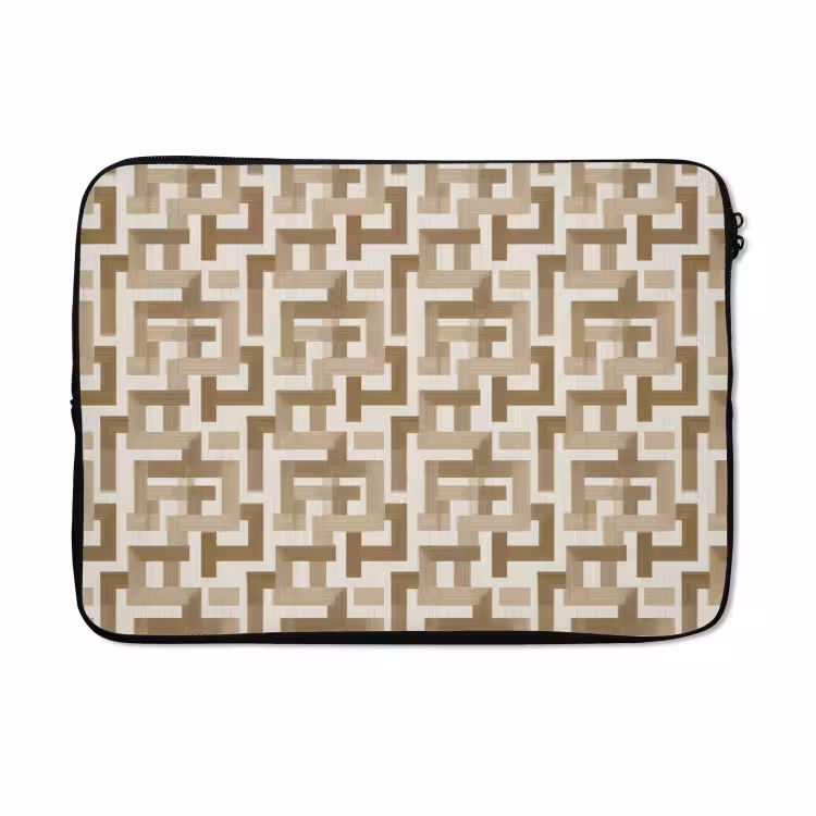 Laptophoes - Geometrisch - Retro - Bruin — 5