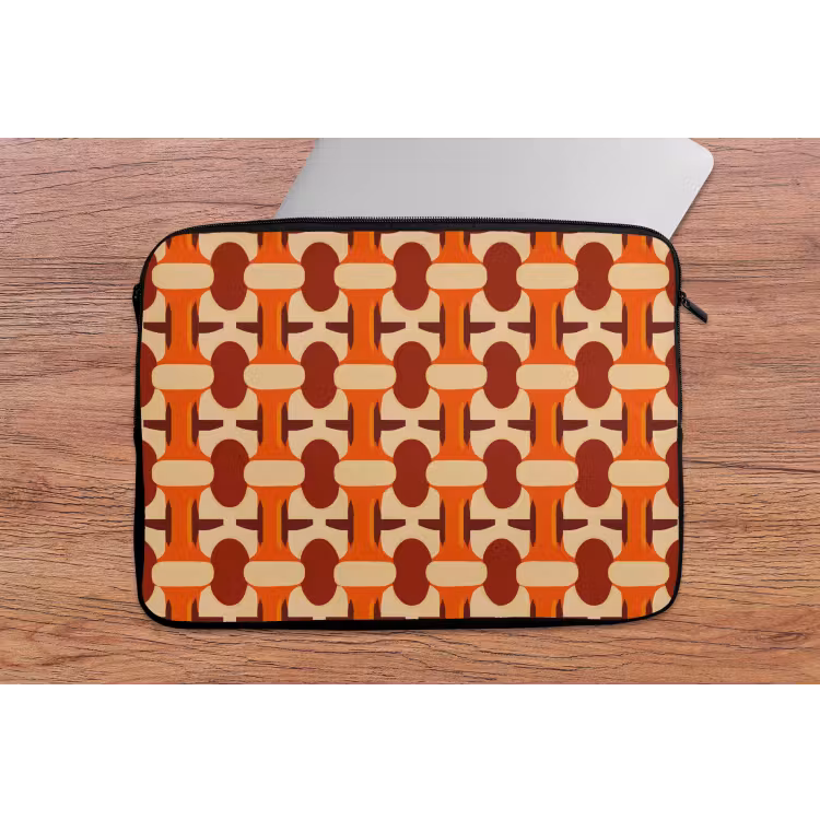 Laptophoes - Geometrisch - Retro - Oranje — 2