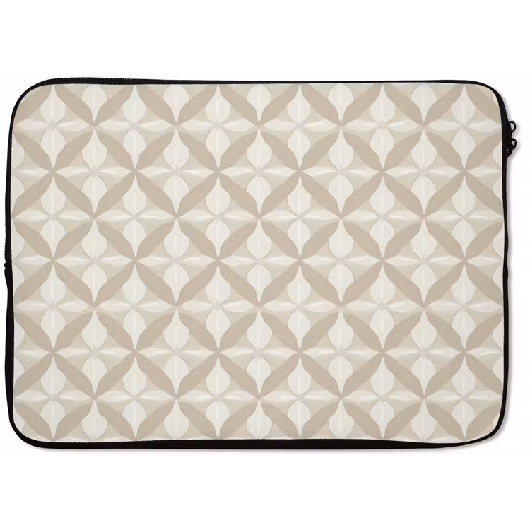 Laptophoes - Patroon - Klassiek - Beige — 1