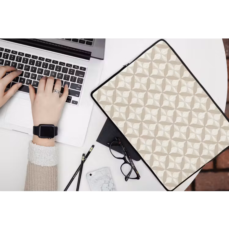Laptophoes - Patroon - Klassiek - Beige — 3