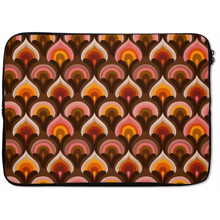 Laptophoes - Patroon - Retro - Kleurrijk — 1