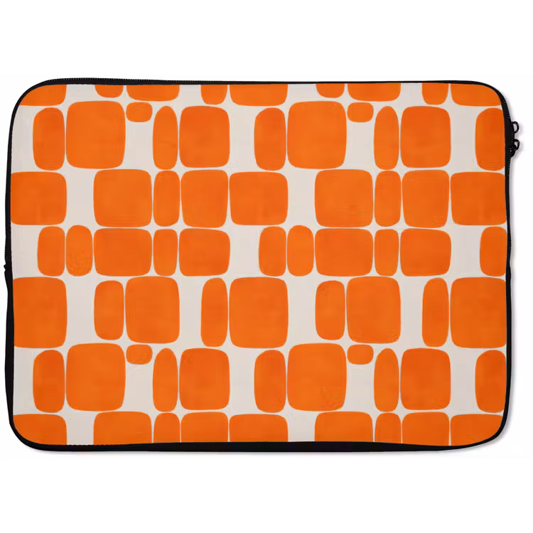 Laptophoes - Patroon - Retro - Oranje — 1