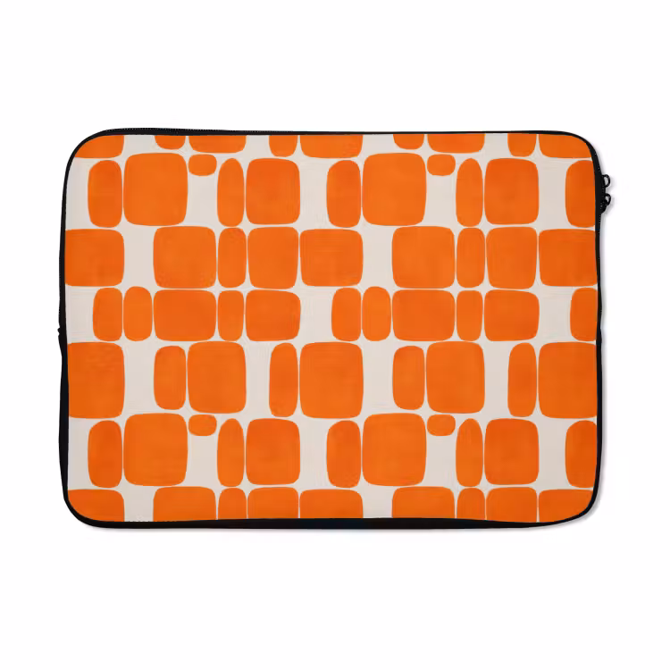 Laptophoes - Patroon - Retro - Oranje — 5