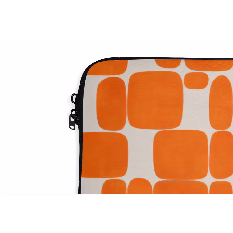 Laptophoes - Patroon - Retro - Oranje — 6
