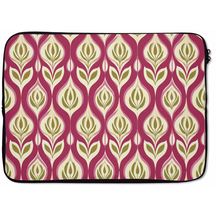 Laptophoes - Retro - Floraal - Paars — 1