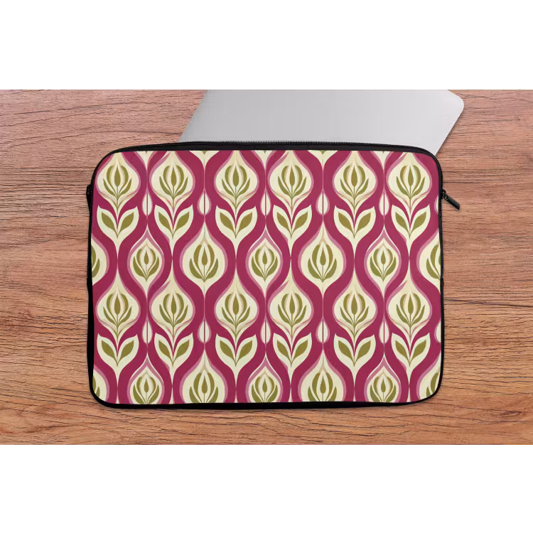 Laptophoes - Retro - Floraal - Paars — 2