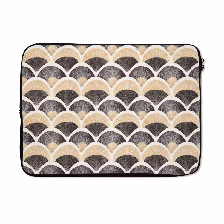 Laptophoes - Waaier - Patroon - Zwart - Beige — 5