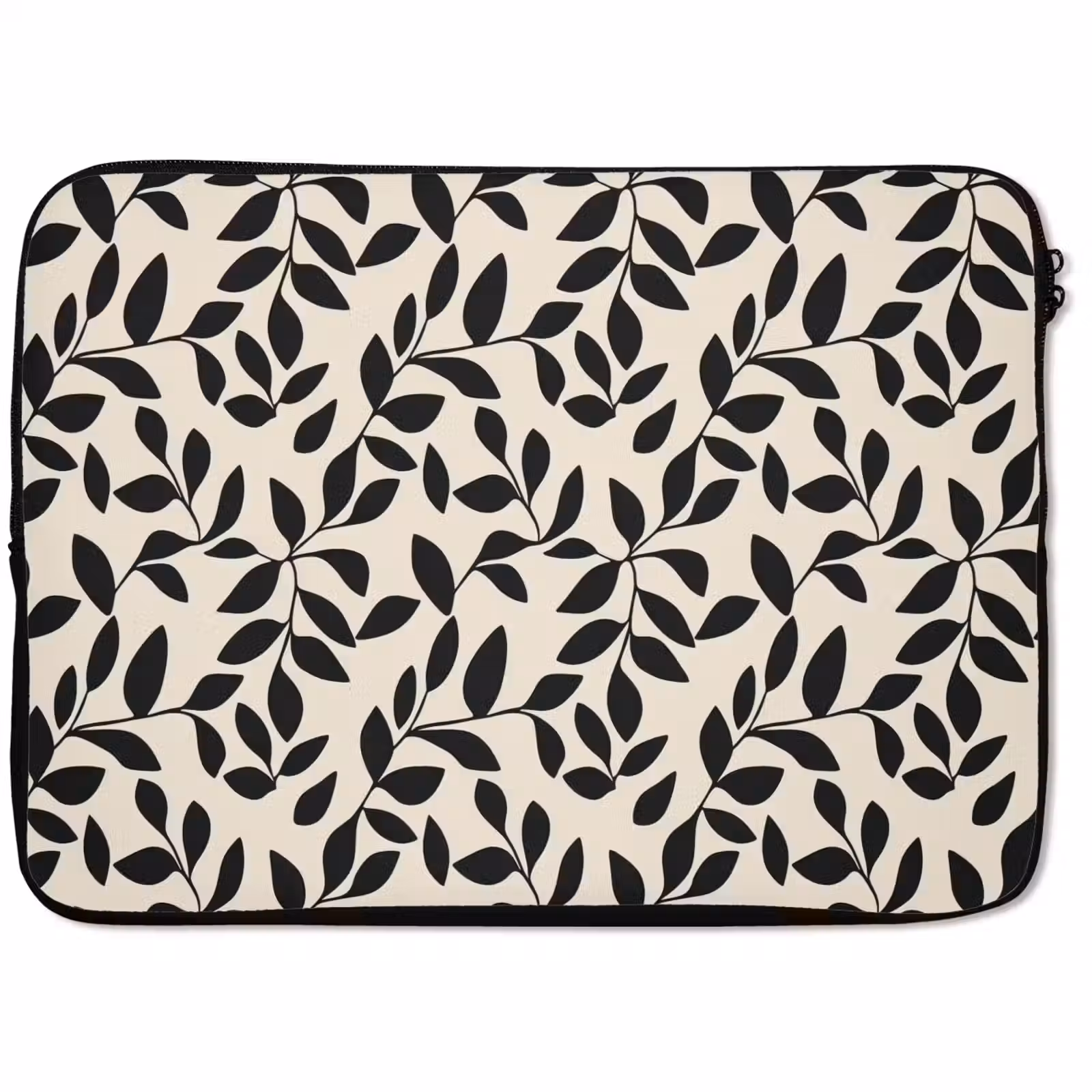 Laptophoes - Elegant - Patroon - Zwart - Beige — 1