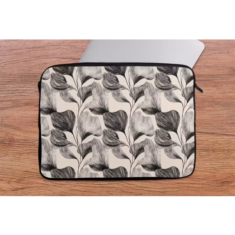 Laptophoes - Botanisch - Bladeren - Zwart — 2