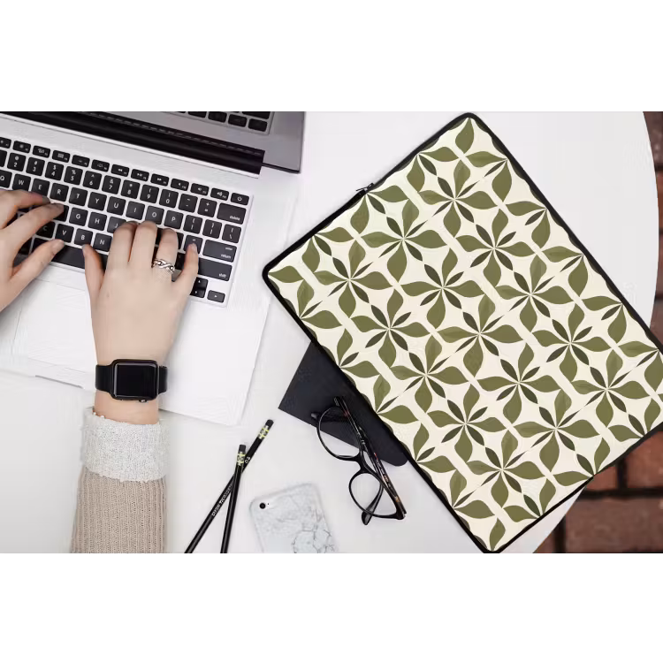 Laptophoes - Botanisch - Retro - Groen — 3