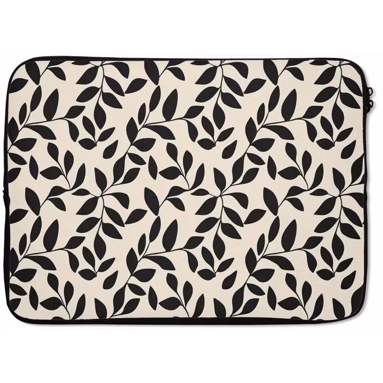 Laptophoes - Elegant - Patroon - Zwart - Beige — 1