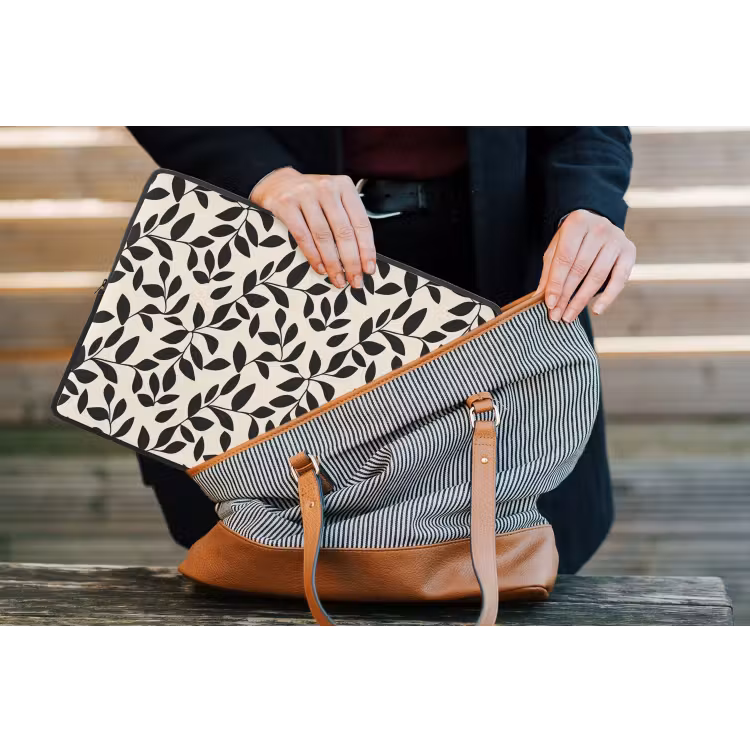 Laptophoes - Elegant - Patroon - Zwart - Beige — 4