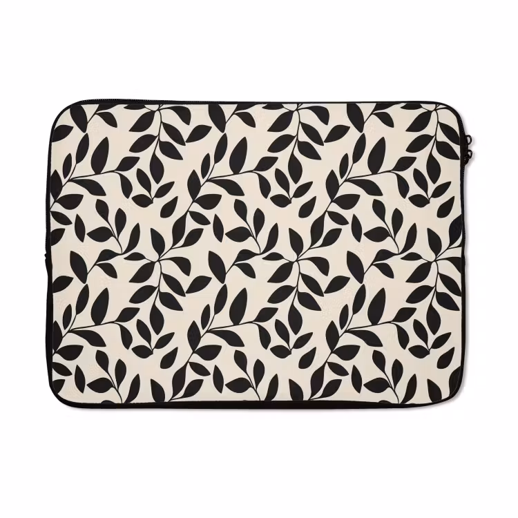Laptophoes - Elegant - Patroon - Zwart - Beige — 5