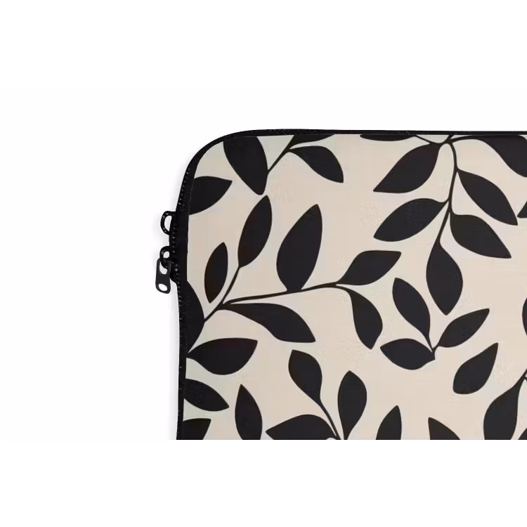 Laptophoes - Elegant - Patroon - Zwart - Beige — 6