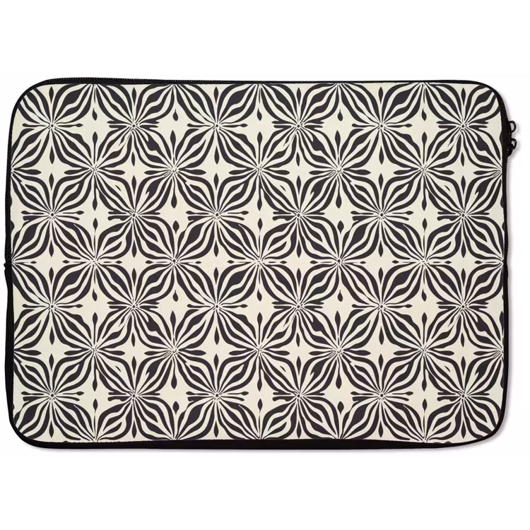 Laptophoes - Grafisch - Patroon - Zwart — 1