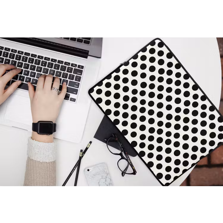 Laptophoes - Klassiek - Stippen - Zwart — 3