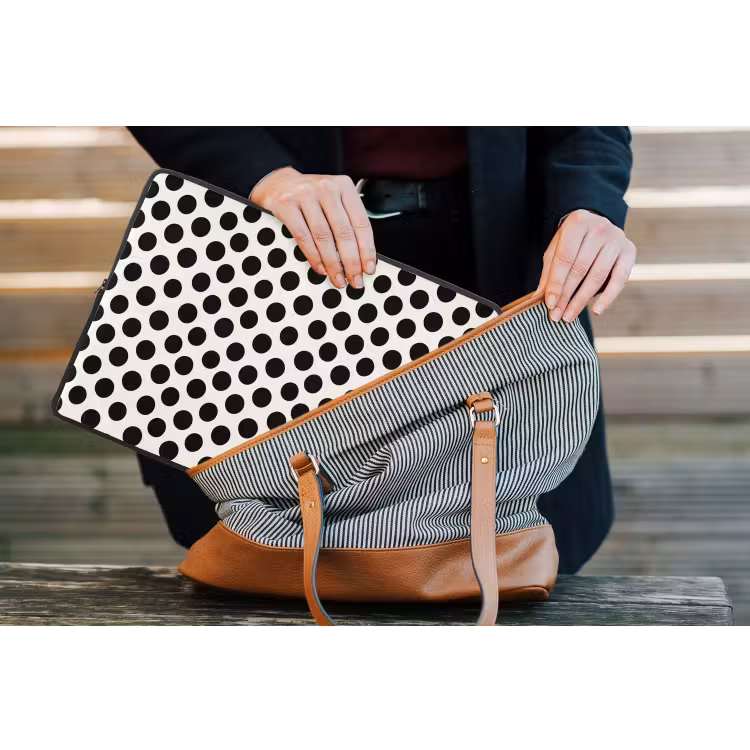 Laptophoes - Klassiek - Stippen - Zwart — 4