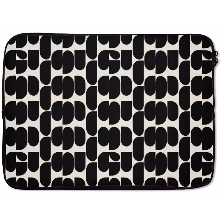 Laptophoes - Modern - Patroon - Zwart — 1
