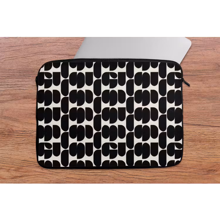 Laptophoes - Modern - Patroon - Zwart — 2