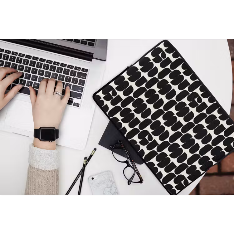 Laptophoes - Modern - Patroon - Zwart — 3