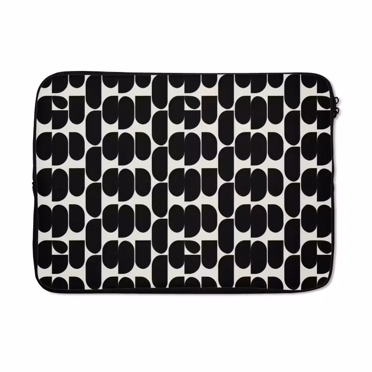 Laptophoes - Modern - Patroon - Zwart — 5