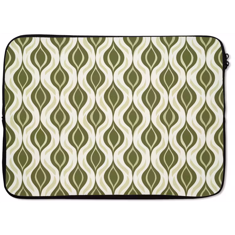 Laptophoes - Patroon - Retro - Groen — 1